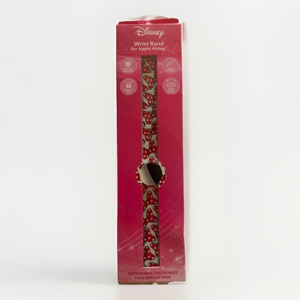 Disney Minnie Mouse Bow Apple AirTag Watch Wrist Band Size 9.6’’ New